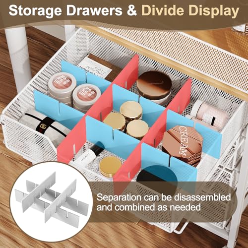 Hongtamoya White 4-Drawer Makeup Cart Organizer with Wheels & Top Display
