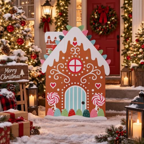4 ft Gingerbread House Cardboard Cutout Standee for Christmas Decor