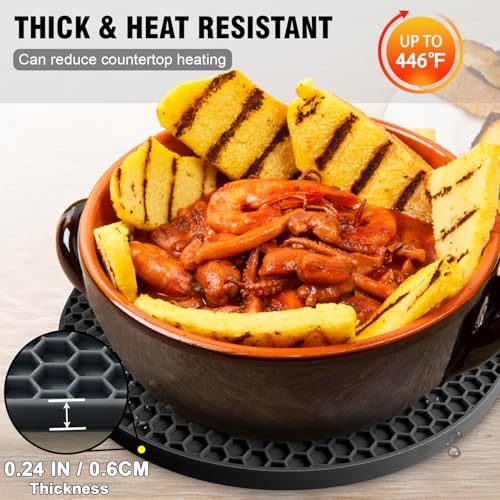 Silicone Trivet Mats - Heat Resistant Non-Slip Hot Pads & Pot Holders, 4 Pack
