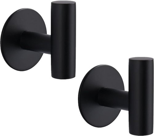 Bntuk Heavy Duty Adhesive Hooks - Waterproof Stainless Steel Wall Hooks for Bathroom | 2 Pack