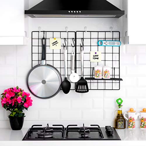 2-Pack Wire Wall Grid Panels for Photo Display and Home Office Organization