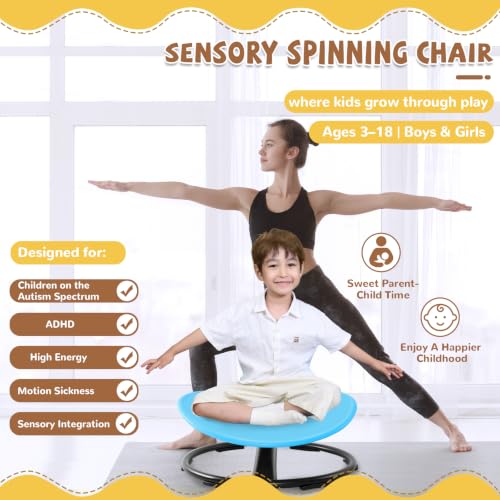 Sensory Spinning Chair for Kids - 360° Swivel Seat for Focus & Balance