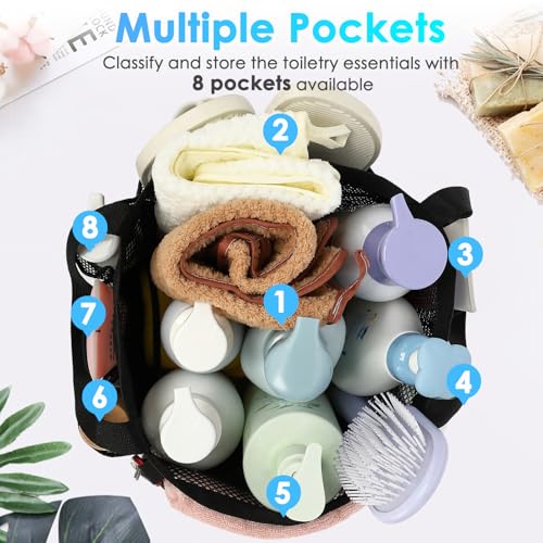 Fammart Mesh Shower Caddy Portable 8-Pocket Quick-Dry Toiletry Organizer