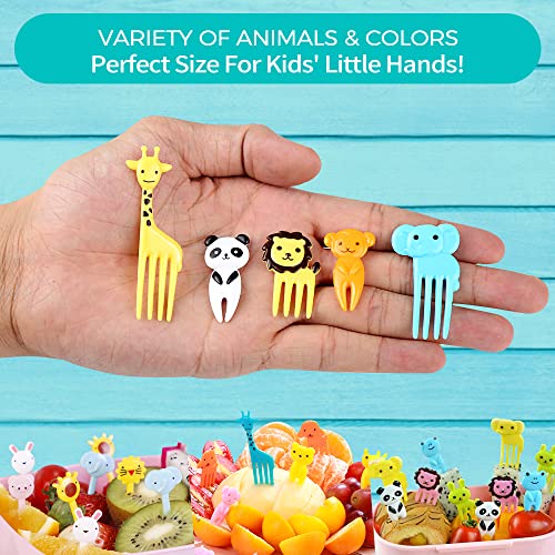 156-Piece Animal Food Picks for Kids, Cute Bento Lunch Box Accessories