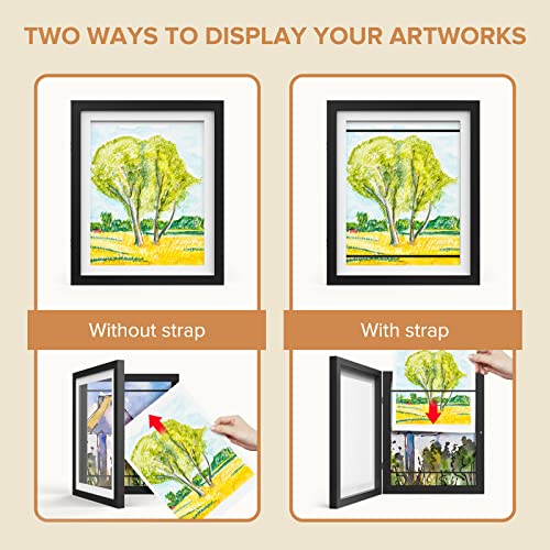 2 Pack Kids Art Frames, Front Opening Display for Artwork, 9x12 Wall Frame