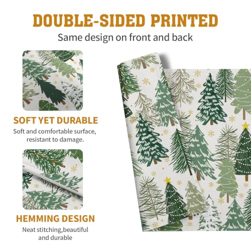 Green Christmas Tree Placemats Set of 4, 12x18 Inch – Wnoesat, Xmas Tree Pattern