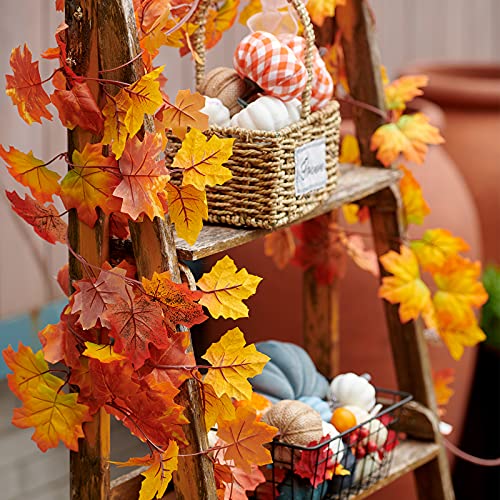 Artificial Maple Leaf Fall Garland - 5 Pack 5.9ft Autumn Hanging Decor