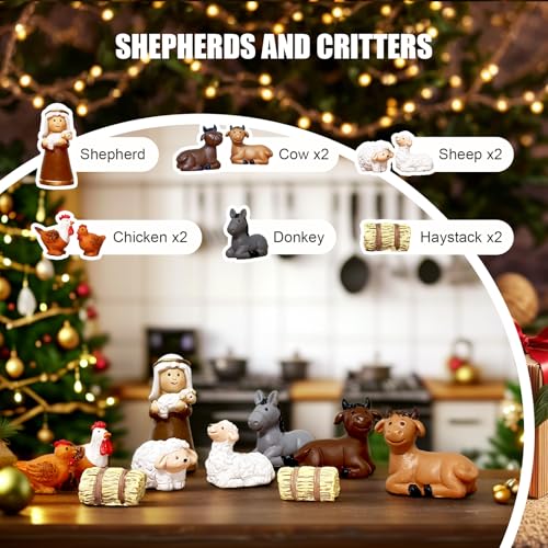 Nativity Advent Calendar 2026 - 25-Piece Resin Set for Kids & Adults