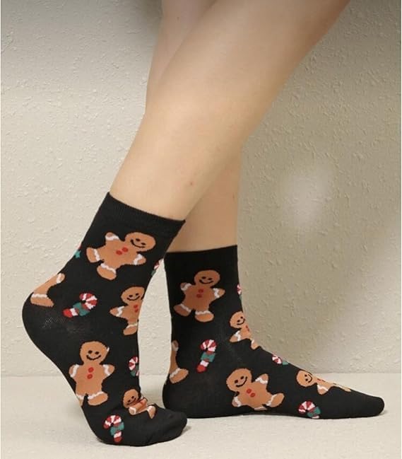 Skiennix Funny Socks - Cozy Novelty Santa Design for Women & Men | 4 Pairs