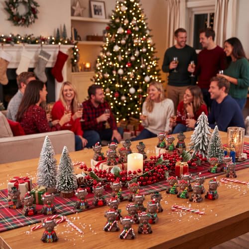 Yaomiao 60 Pcs Christmas Mini Resin Highland Cow Figurines - Holiday Decor Set