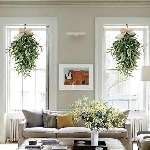 Artificial Olive Teardrop Swag 24-Inch Wall-Mounted Garland Decor