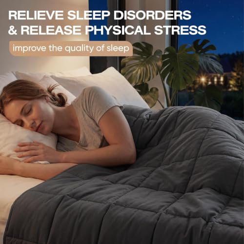 15lb Cooling Weighted Blanket, 60"x80" Queen Size Breathable Heavy Blanket