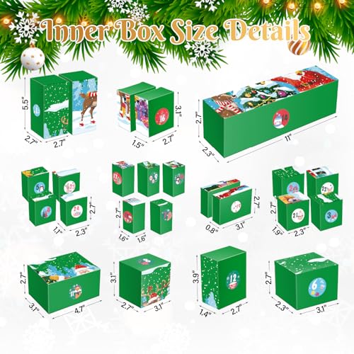DIY Christmas Advent Calendar Box Set - 24 Days Fillable Gift Boxes