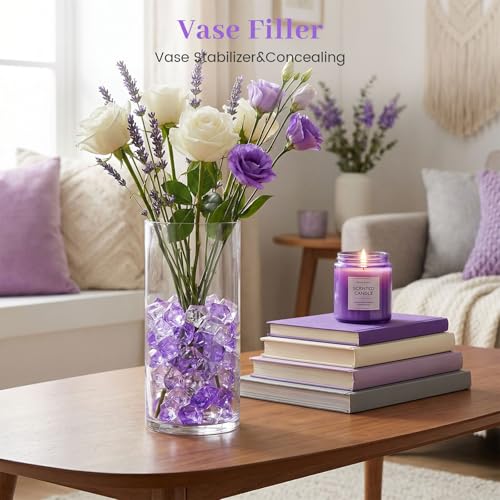 Assorted Purple Acrylic Ice Rocks - 150-Piece Vase Filler & Table Scatter