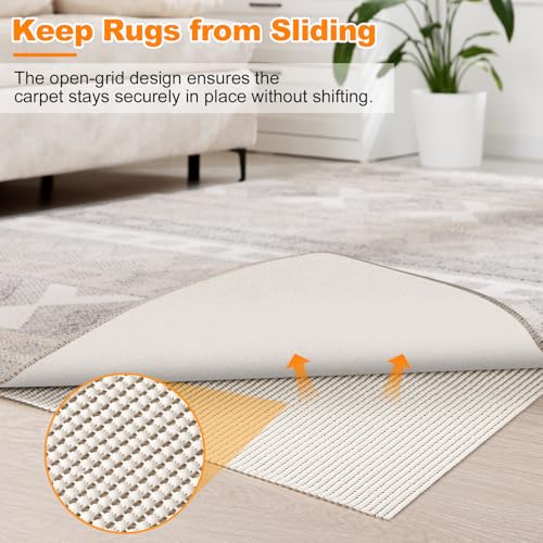 Non-Slip Rug Pad 2.5x8 FT, Extra Thick Cushioning for Hard Floors