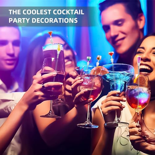 Colorful Cocktail Stir Sticks Set - 10 Acrylic Drink Mixers with Mini Accessories