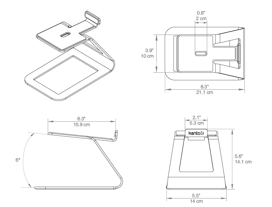 Kanto SE4 Elevated Desktop Speaker Stands for Medium Bookshelf Speakers & Mid-Size 3”-4” Studio Monitors | 5.6” Tall | Supports 9 lbs | Damping 2.0 mm Silicone Padding | ¼”-20 Mounting | Pair | White