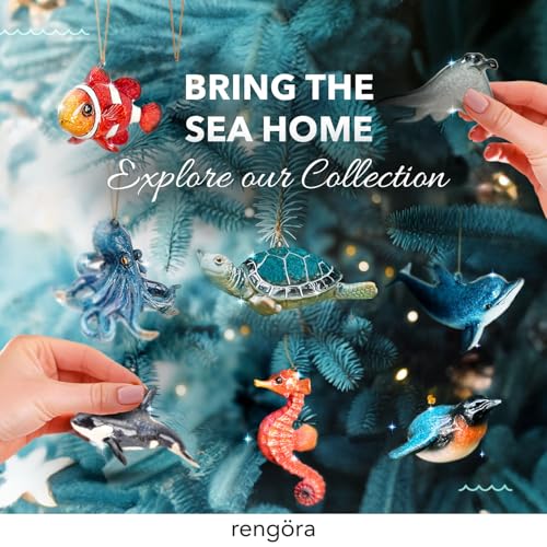 Rengöra Hand-Painted Octopus Christmas Ornament with Gift Box - Marine Decor