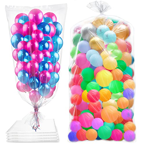 4 Pcs Large Clear Balloon Transport Bags 98.4 x 59 Inches
