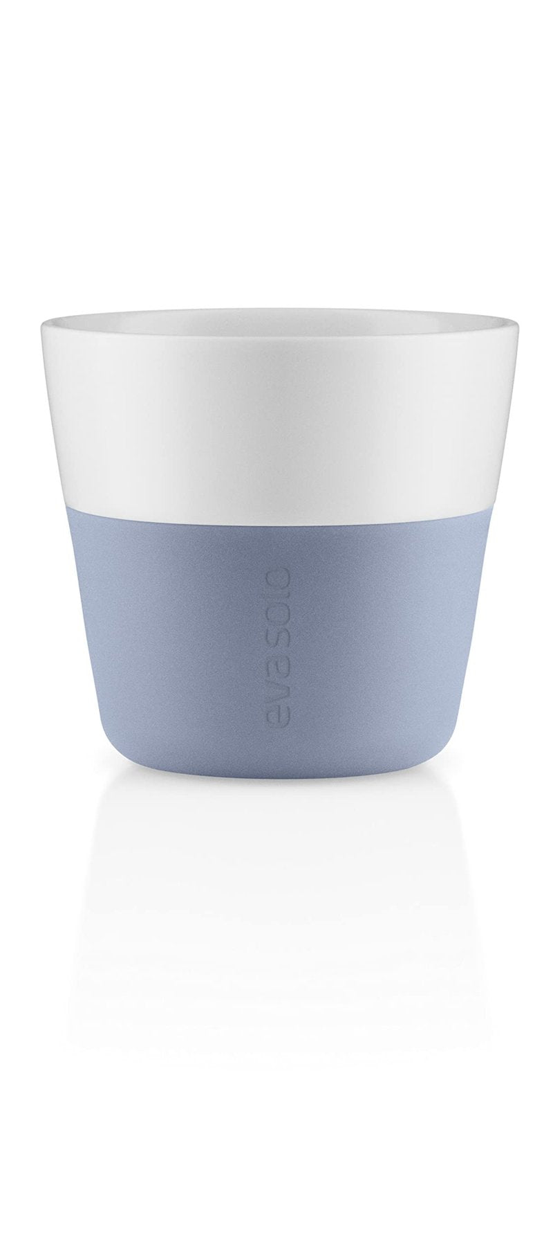 Eva Solo | 2 Cafe Latte Tumbler Mugs | 12 oz Porcelain Coffee Cup Tumblers with Silicone-coated Grip | Dishwasher Safe | Danish Design, Functionality & Quality | Blue sky