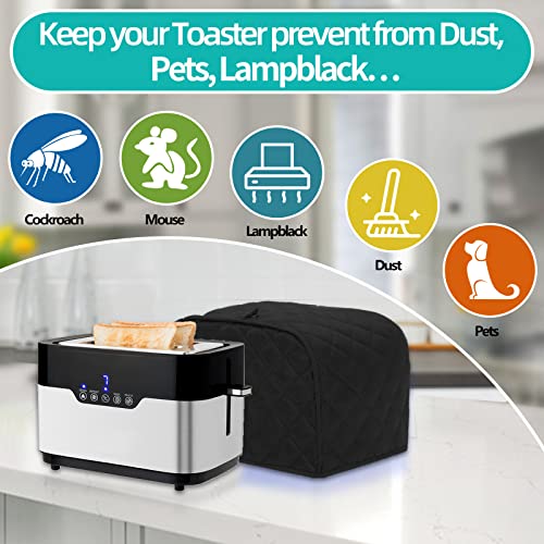 Quilted 4-Slice Toaster Cover - Dust-Proof Polyester Appliance Protector