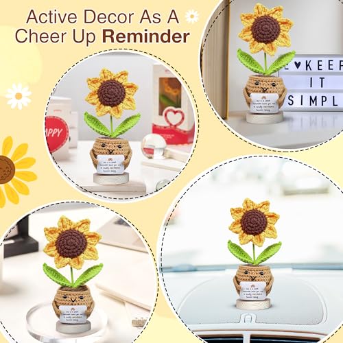 Handmade Crochet Sunflower Emotional Support Gift with Message Card