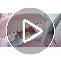Kids Princess Vanity Table and Chair Set with Tri-Fold Mirror and Drawer