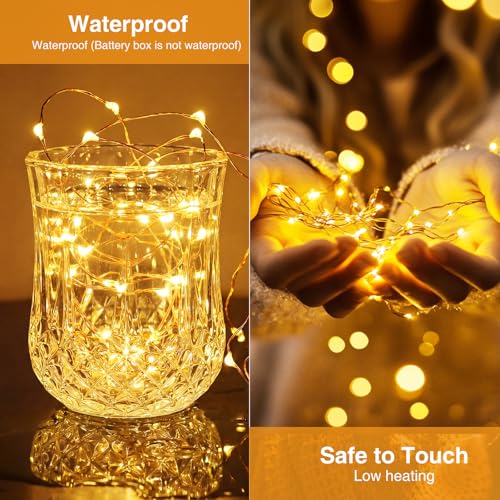 Litogo 20 Pack Fairy Lights Battery Operated with Timer, 10ft Warm White String Lights