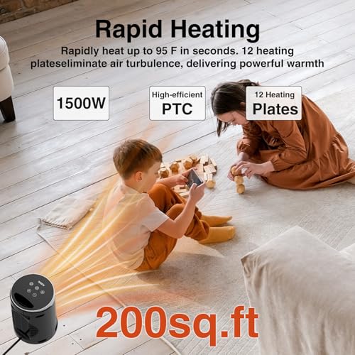 Portable Electric Space Heater with Remote and Thermostat 1500W