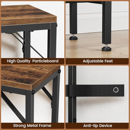 47.2" Narrow Console Table with Power Outlets and Storage Basket