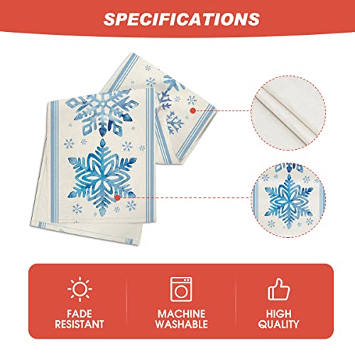 Artoid Mode Christmas Snowflake Blue Table Runner 13x108 Inch Seasonal Home Decor
