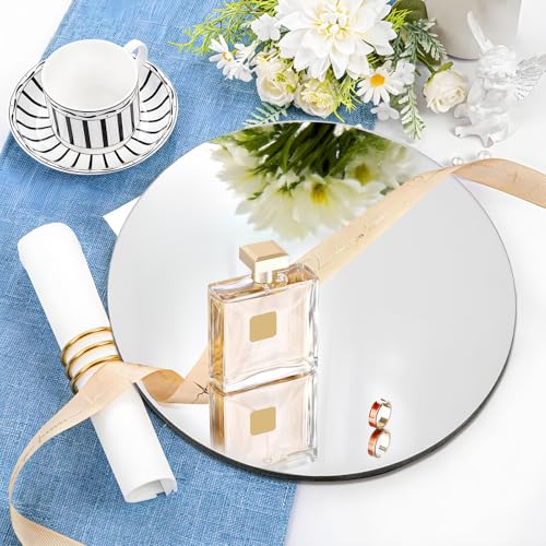 12-Pack 12-Inch Round Mirror Centerpiece Trays for Wedding Table Decor