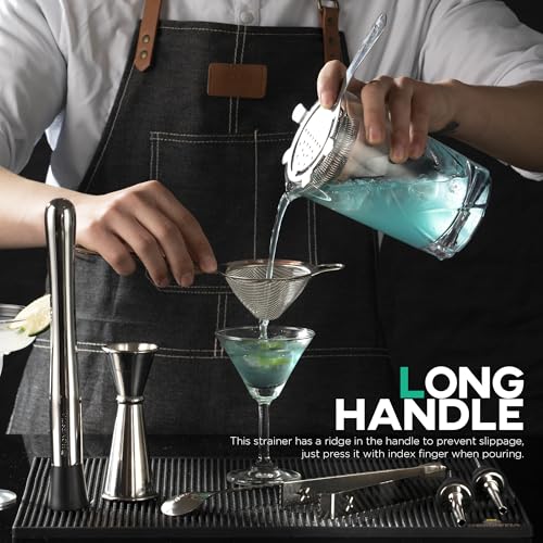 Homestia 6.5-Inch Silver Hawthorne Cocktail Strainer for Bartenders