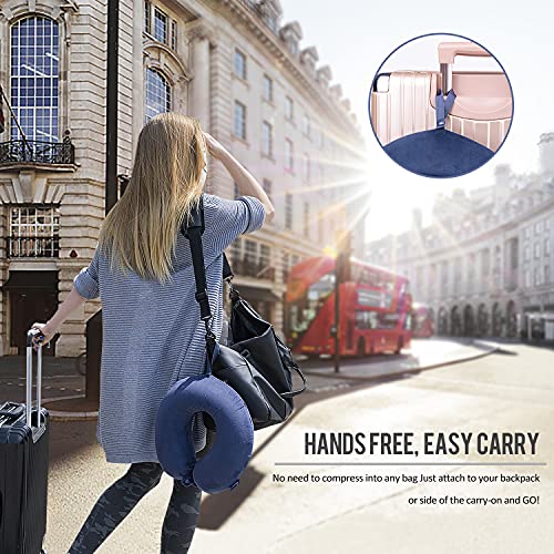 Memory Foam Travel Pillow - Neck Support for Airplane & Car