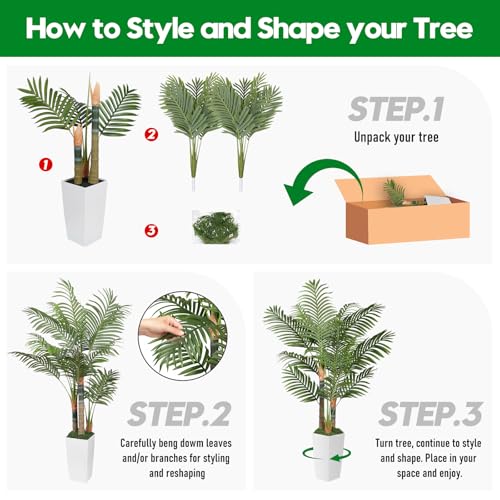 5ft Artificial Palm Tree - Lifelike Faux Areca Plant in Pot