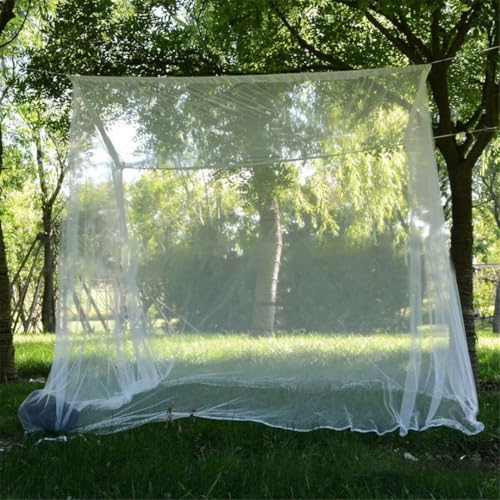 Rectangular Bed Mosquito Net Canopy - Full & Queen Size White Mesh