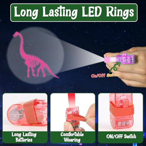 36-Piece Dinosaur LED Finger Lights Projection Toys for Party Favors