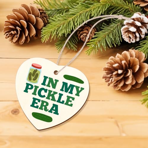Funny Pickle Christmas Ornament - Wooden Pickle Lover Gift for Friends & Family