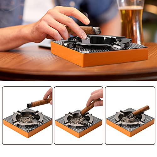 Modern Metal Cigar Ashtray with 4 Rests for Outdoor and Indoor Use