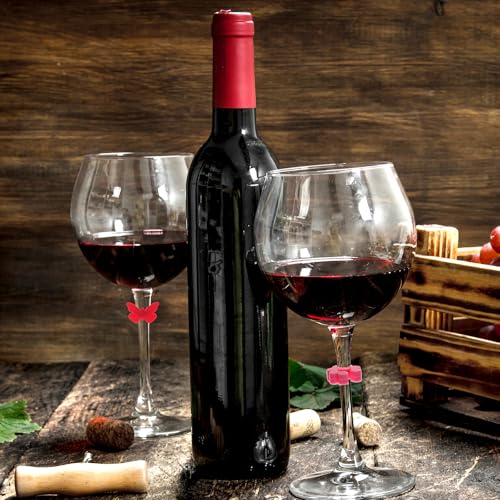 48 Pcs Silicone Wine Glass Charms Drink Markers for Stemware - Lusofie