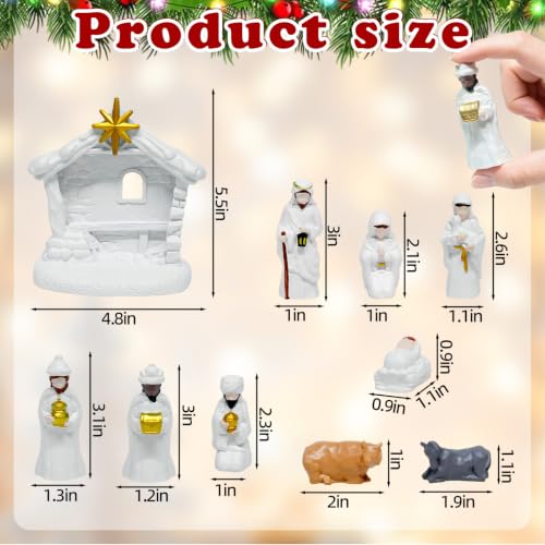 Christmas Nativity Scene Set - 10pcs Resin Tabletop Decoration for Holiday Decor
