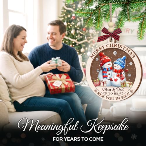Mom and Dad to Be Christmas Ornament - New Parents Gift for Couples, Baby Announcement Keepsake