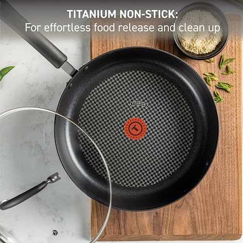 12-Inch Hard Anodized Nonstick Frying Pan with Lid - Oven Safe Skillet
