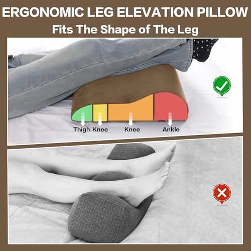 Extra Large Wave-Shaped Recliner Leg Pillow - Foam Footrest & Lumbar Support