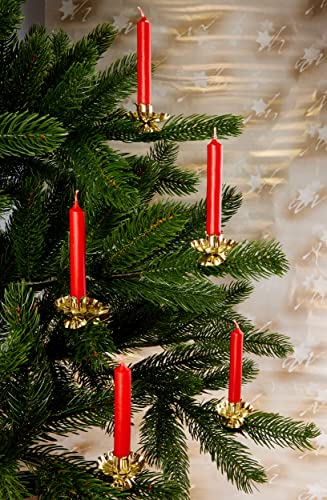 Gold Christmas Tree Candle Holders with Clip - 20 Pack Vintage Tree Clips