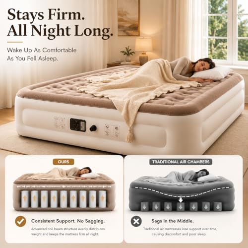 Queen Air Mattress with Built-in Pump - 18" Inflatable Bed