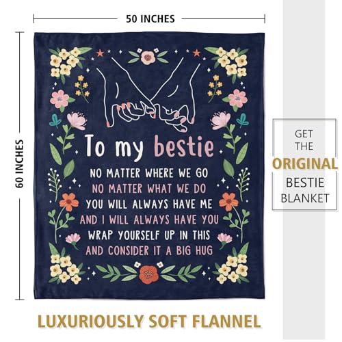GiltGlimmer Blue Best Friend Birthday Gift Blanket 60x50 inches