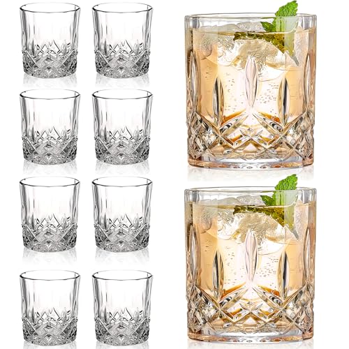 Heavy Base Whiskey Glasses Set of 8, 11 oz Old Fashioned Rocks Glasses