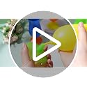 Neon Colored Plastic Hurricane Cups with Umbrella Straws - Tropical Party Supplies
