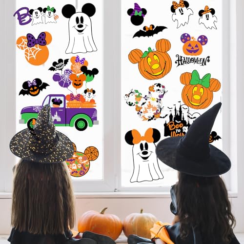Mouse Themed Halloween Window Decals - 9 Removable Stickers